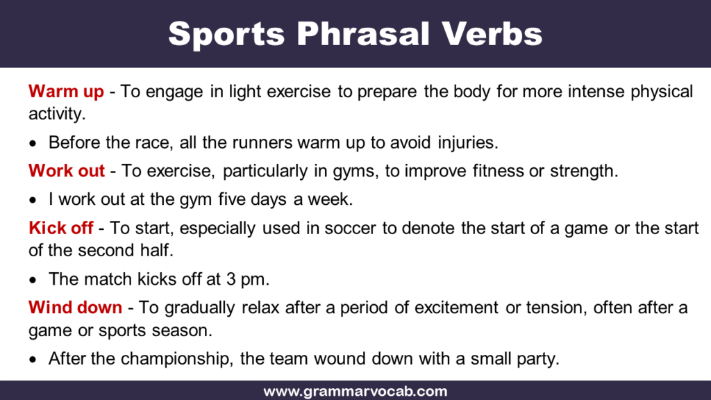 Sports Phrasal Verbs