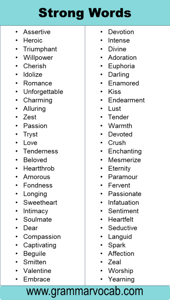 Strong Words to Empower Your writing or speech - GrammarVocab