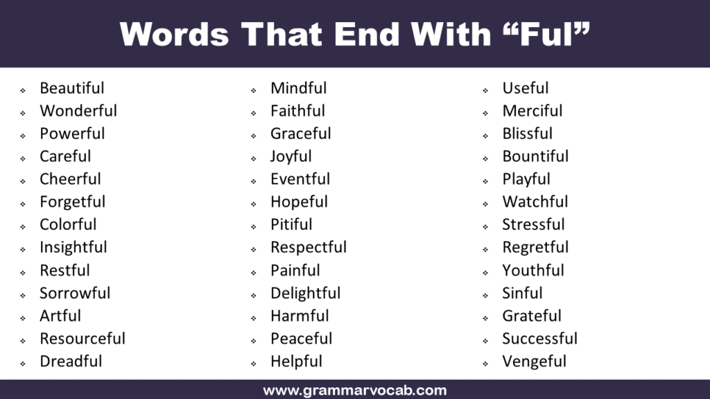 Words That End With “Ful”