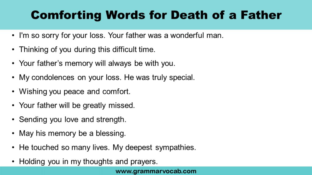Comforting Words for Death of a Father